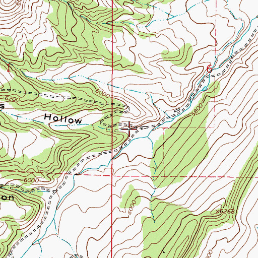 Topographic Map of Narrows Hollow, UT