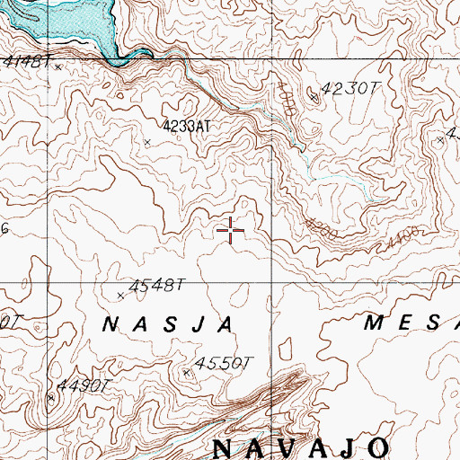 Topographic Map of Nasja Mesa, UT