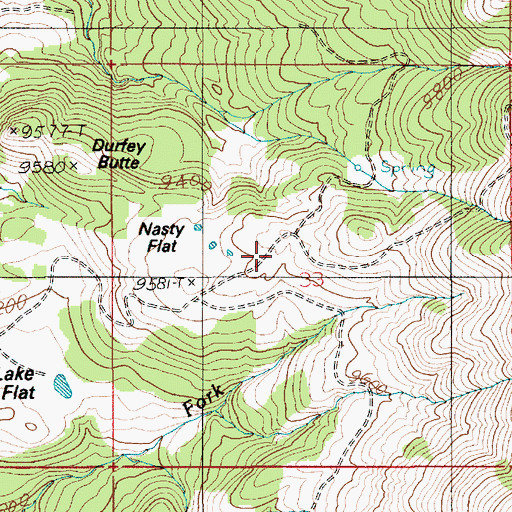 Topographic Map of Nasty Flat, UT