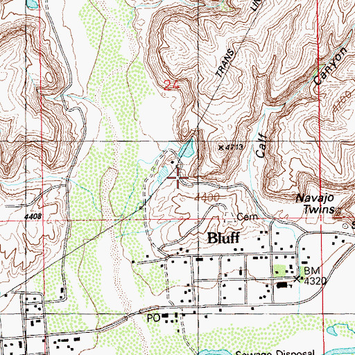 Topographic Map of Navajo Twins, UT