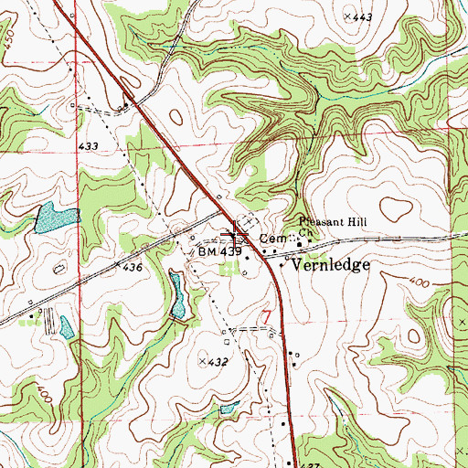 Topographic Map of Vernledge Baptist Church, AL