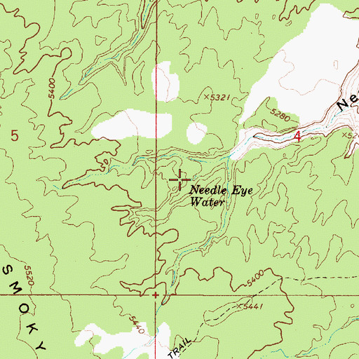 Topographic Map of Needle Eye Water, UT