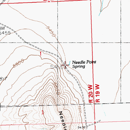 Topographic Map of Needle Point Spring, UT