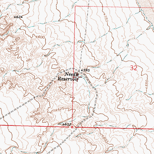 Topographic Map of Needle Reservoir, UT