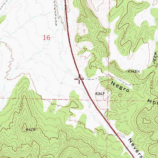 Topographic Map of Negro Hollow, UT