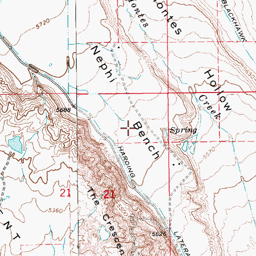 Topographic Map of Nephi Bench, UT