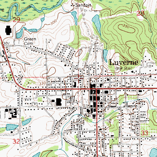 Topographic Map of Church of Christ, AL