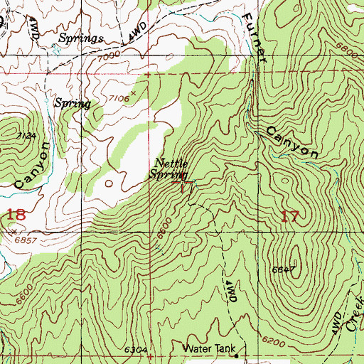 Topographic Map of Nettle Spring, UT