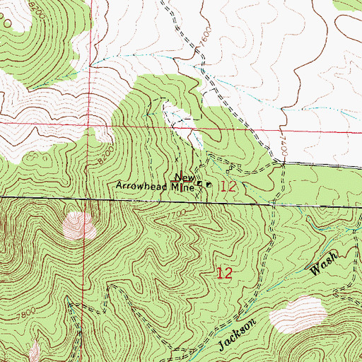 Topographic Map of New Arrowhead Mine, UT