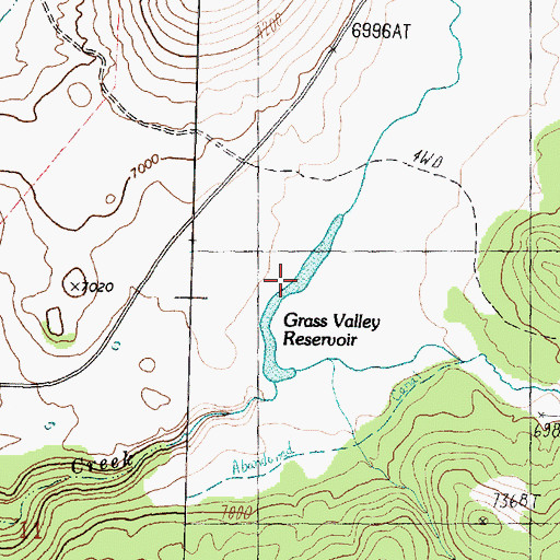 Topographic Map of Grass Valley Reservoir, UT