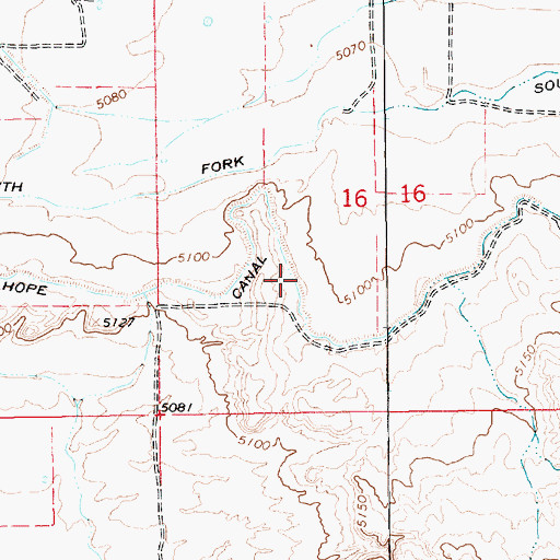 Topographic Map of New Hope Canal, UT