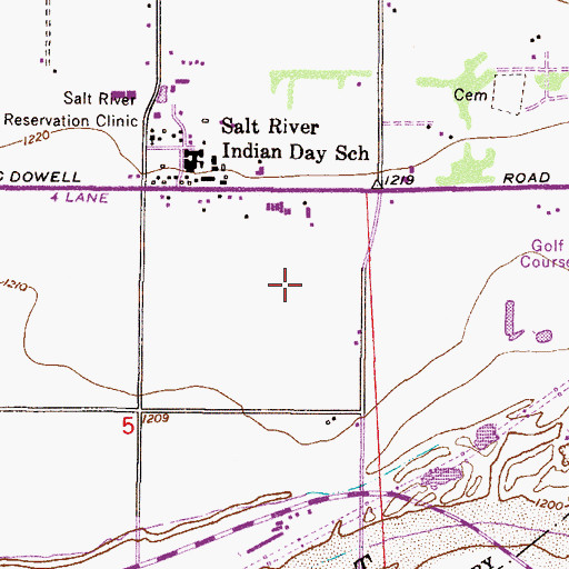 Topographic Map of Canal Thirteen (historical), AZ