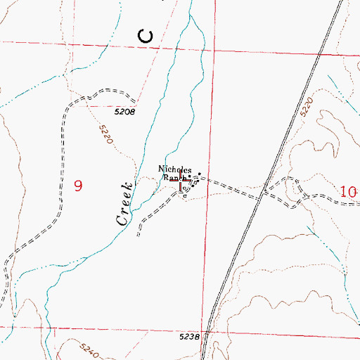 Topographic Map of Nicholes Ranch, UT