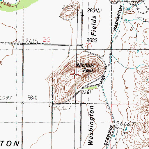 Topographic Map of Nichols Peak, UT