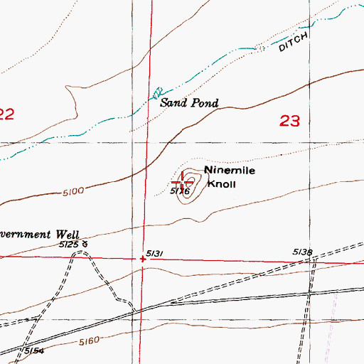 Topographic Map of Ninemile Knoll, UT