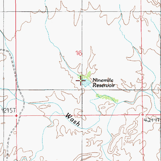 Topographic Map of Ninemile Reservoir, UT