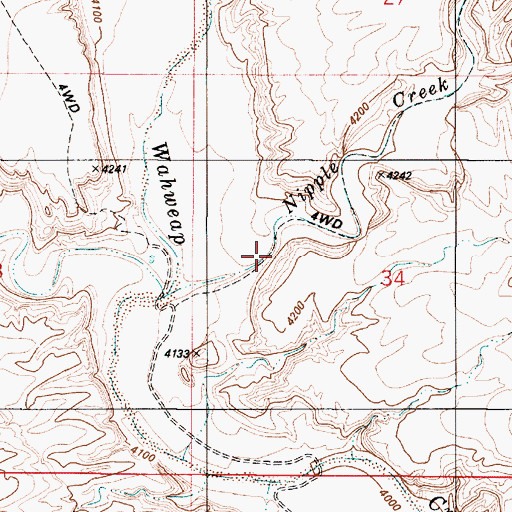 Topographic Map of Nipple Creek, UT