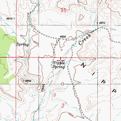 Topographic Map of Nipple Spring, UT