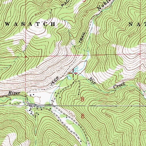 Topographic Map of Nix Creek, UT