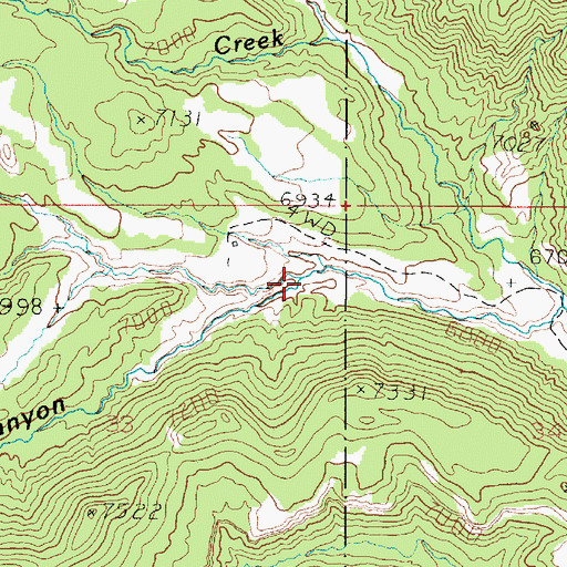 Topographic Map of Nixon Canyon, UT
