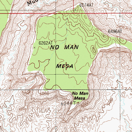 Topographic Map of No Man Mesa, UT