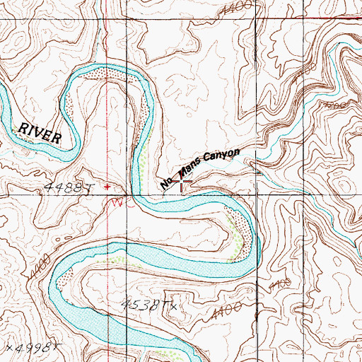 Topographic Map of No Mans Canyon, UT