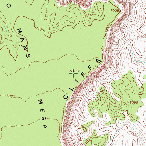 Topographic Map of No Mans Mesa, UT