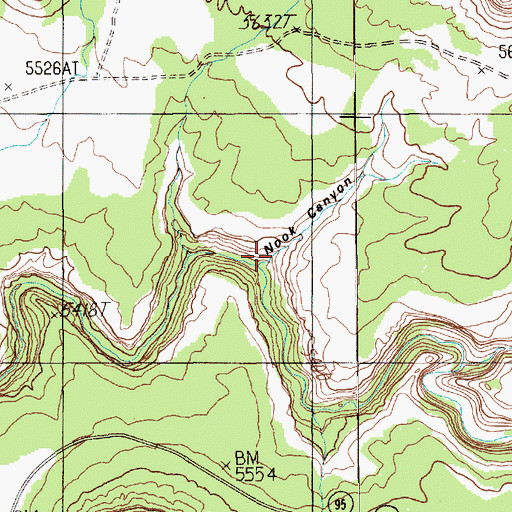 Topographic Map of Nook Canyon, UT