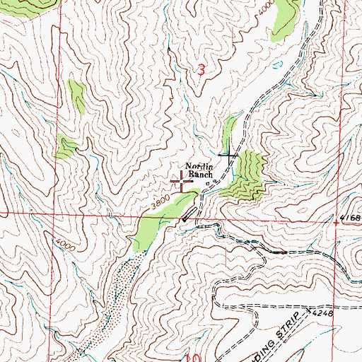 Topographic Map of Nordin Ranch, UT