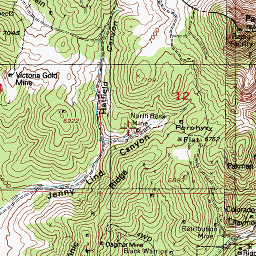 Topographic Map of North Beck Mine, UT