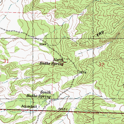 Topographic Map of North Bedke Spring, UT