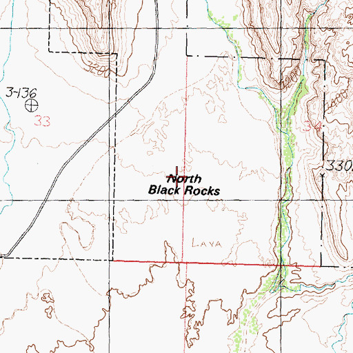 Topographic Map of North Black Rocks, UT