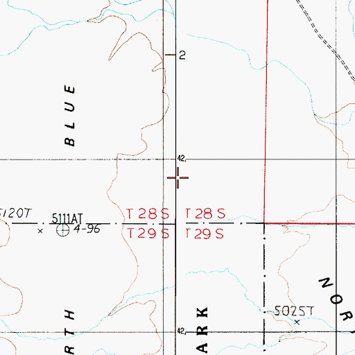 Topographic Map of North Blue Flats, UT