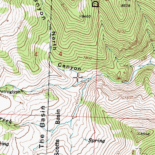 Topographic Map of North Canyon, UT