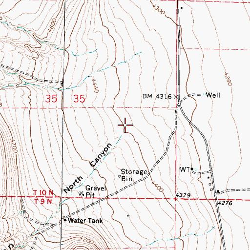 Topographic Map of North Canyon, UT