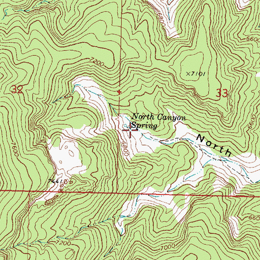 Topographic Map of North Canyon Spring, UT