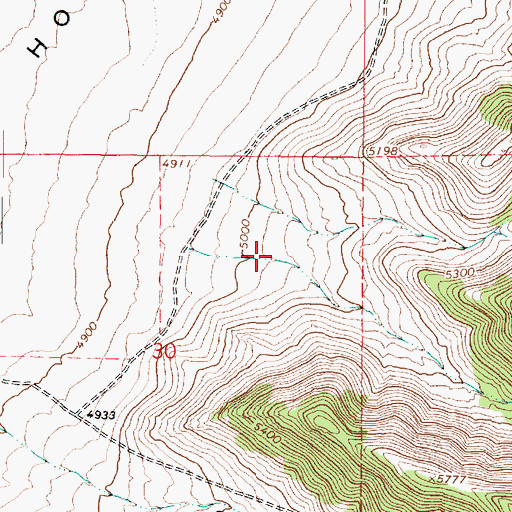 Topographic Map of North Cold Water Canyon, UT
