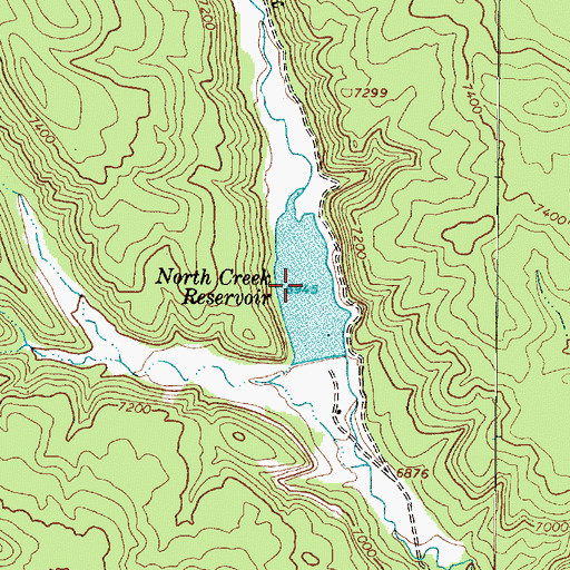 Topographic Map of North Creek Reservoir, UT
