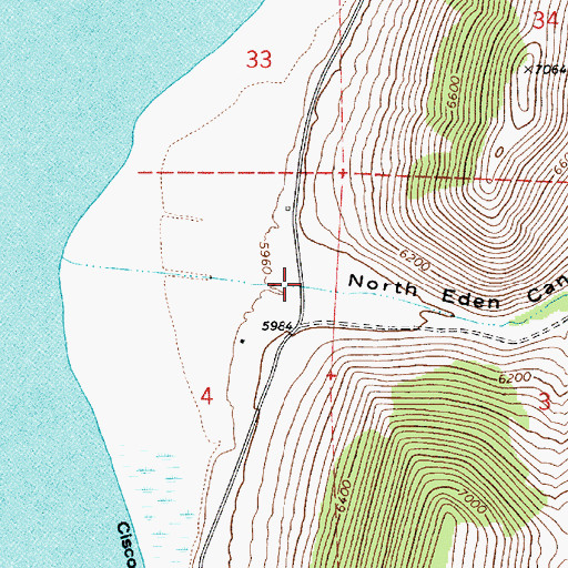 Topographic Map of North Eden Canyon, UT