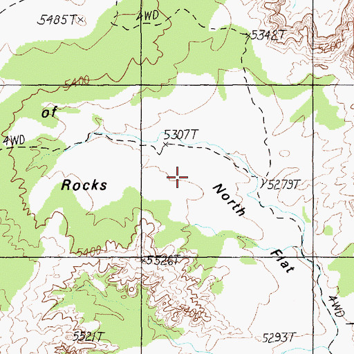 Topographic Map of North Flat, UT