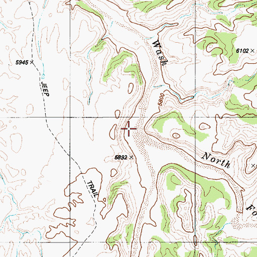 Topographic Map of North Fork Coal Wash, UT