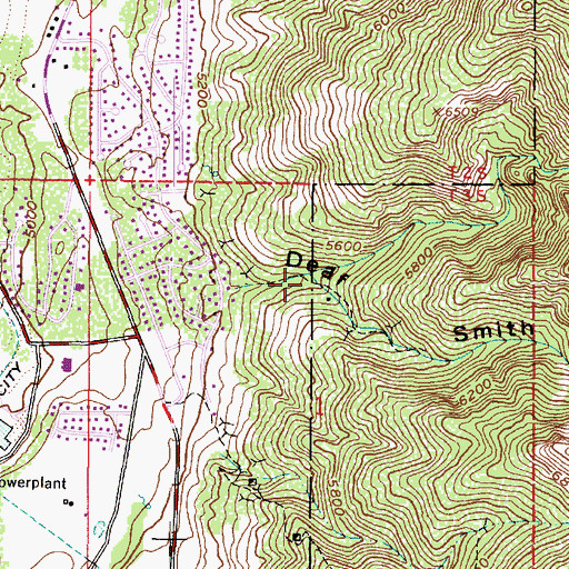 Topographic Map of North Fork Deaf Smith Canyon, UT