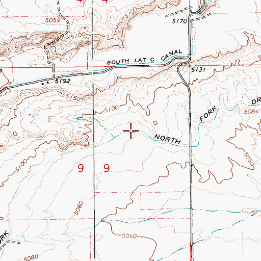 Topographic Map of North Fork Dry Gulch Canal, UT