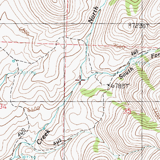 Topographic Map of North Fork Hardesty Creek, UT