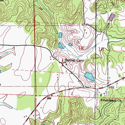 Topographic Map of Bethel Cemetery, AL