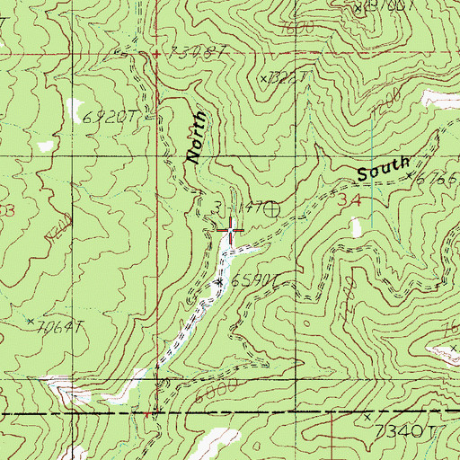 Topographic Map of North Fork Horse Canyon, UT