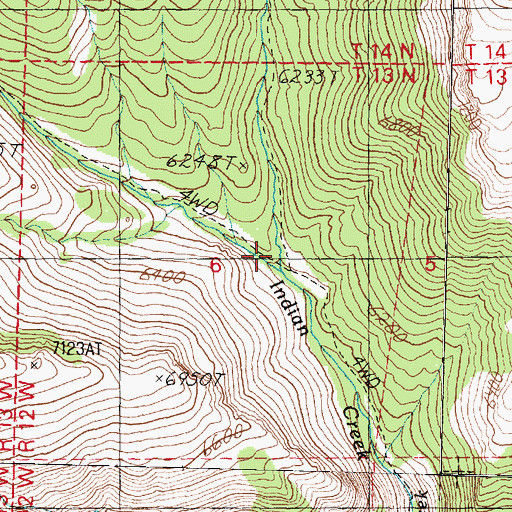 Topographic Map of North Fork Indian Creek, UT
