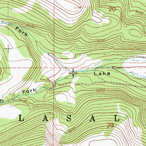 Topographic Map of North Fork Lake Canyon, UT