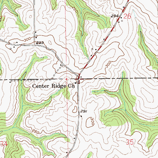 Topographic Map of Center Ridge, AL