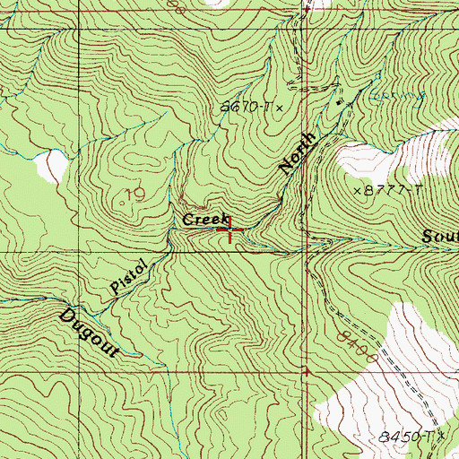 Topographic Map of North Fork Pistol Creek, UT